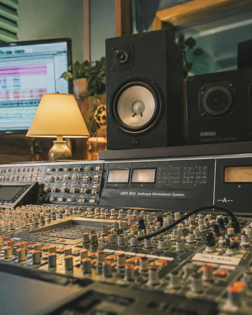 Mesa de mezclas del estudio